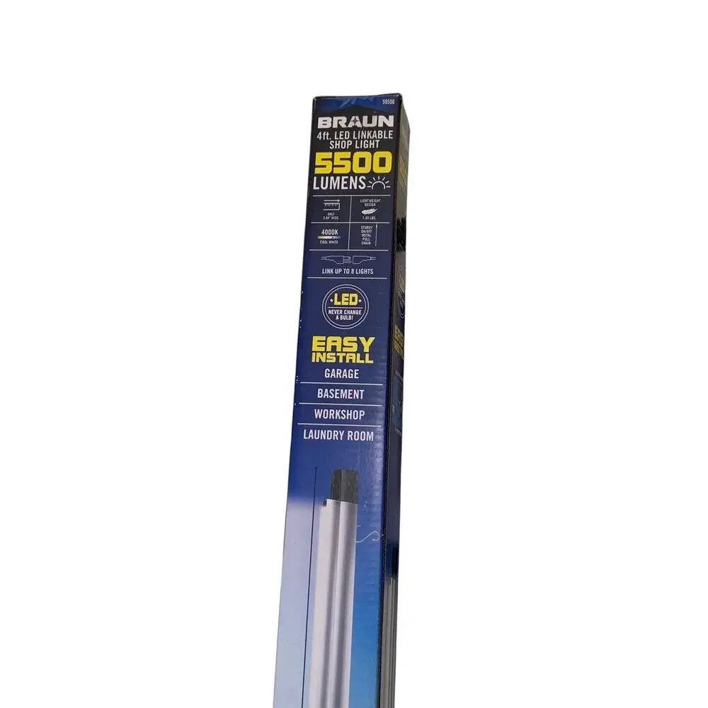 BRAUN 4 ft Led Linkable Shop Light 5500 Lumens, White 59506